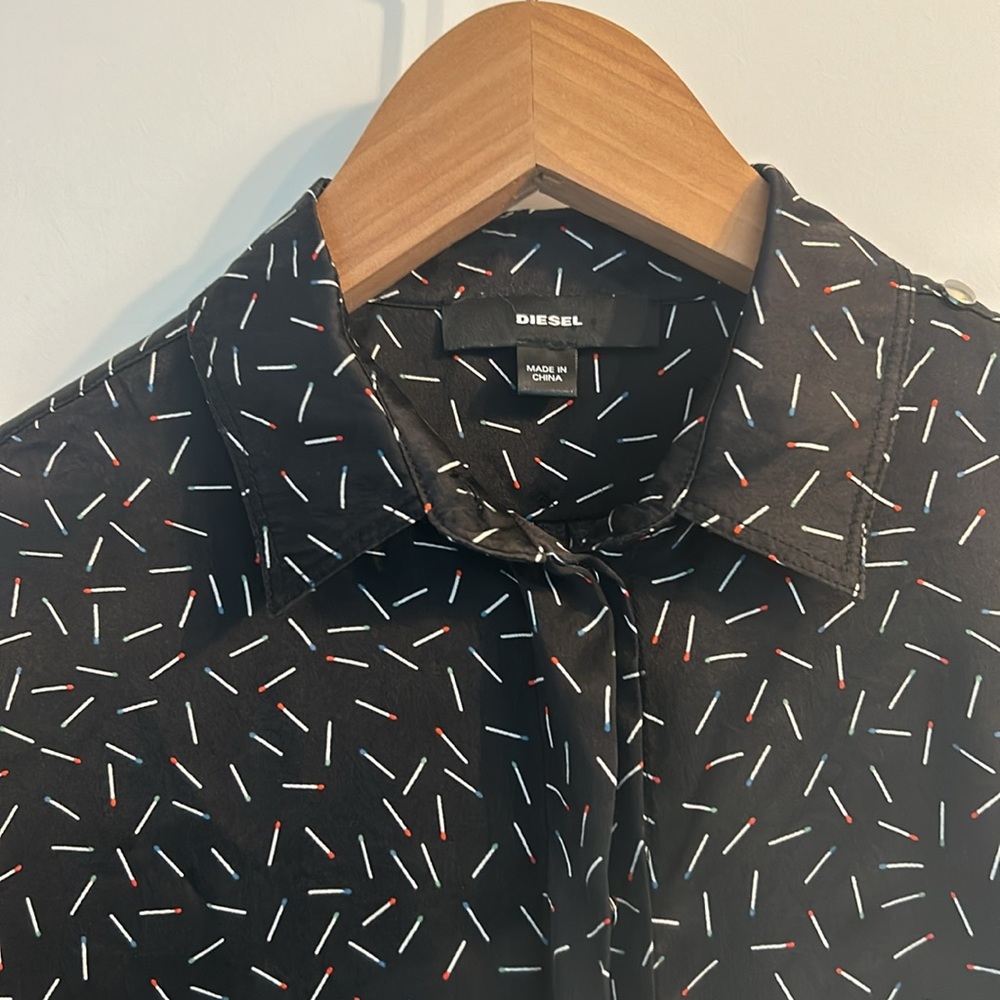 DIESEL 100% Silk Matchstick Printed Dress - Picture 4 of 10